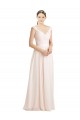 Fábrica de Costas em V Chiffon & Renda Amor Comprimento Chão Sem Mangas Vestidos de Madrinha