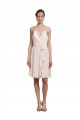 Fábrica de Chiffon Cabeçada Comprimento Joelho Sem Mangas Curto Vestidos de Madrinha / Vestidos de Cocktail / Vestidos de Homecoming