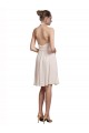 Fábrica de Chiffon Cabeçada Comprimento Joelho Sem Mangas Curto Vestidos de Madrinha / Vestidos de Cocktail / Vestidos de Homecoming
