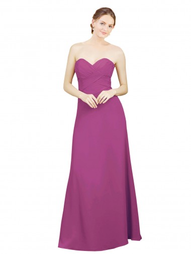 Fábrica de Lombar Chiffon Amor Comprimento Chão Sem Mangas Frutos Silvestres Vestidos de Madrinha