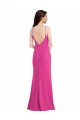 Fábrica de Abrir de volta Crepe Esticado Cabeçada Comprimento Chão Sem Mangas Trombeta Vestidos de Madrinha / Vestidos de Noite / Vestidos de Festa