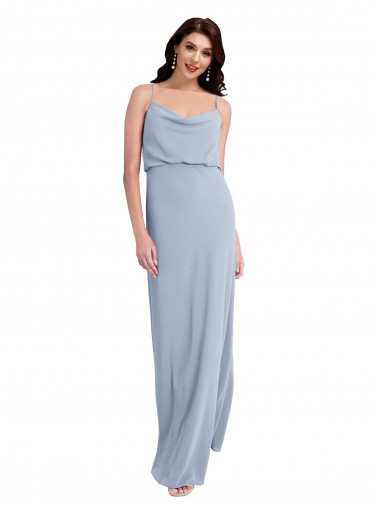 Fábrica de Costas em V Crepe Esticado Alças finas Comprimento Chão Sem Mangas Vestidos de Madrinha / Vestidos de Noite / Vestidos de Festa