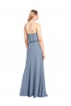 Fábrica de Crepe Esticado Decote Alto Comprimento Chão Sem Mangas Longo Vestidos de Madrinha / Vestidos de Noite / Vestidos de Festa