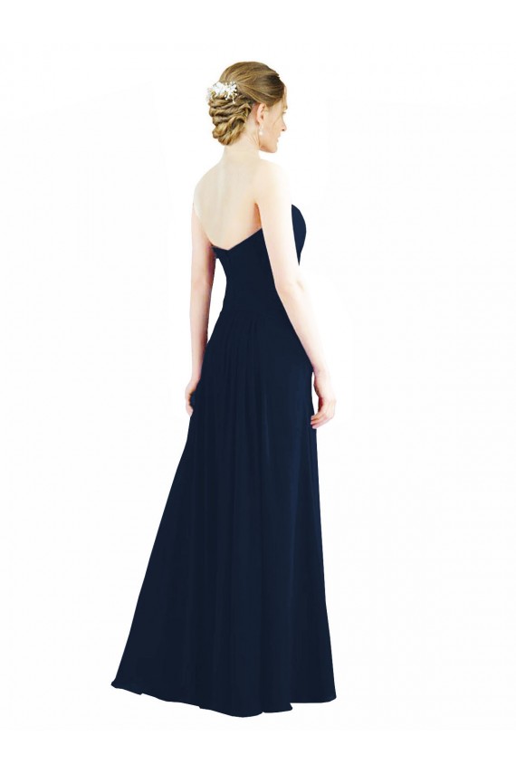 Fábrica de Chiffon Amor Comprimento Chão Sem Mangas Linha A Vestidos de Madrinha