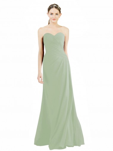 Fábrica de Chiffon Amor Comprimento Chão Sem Mangas Linha A Vestidos de Madrinha