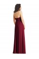 Fábrica de Chiffon Alças finas Comprimento Chão Sem Mangas Trombeta Vestidos de Madrinha / Vestidos de Noite