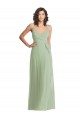 Fábrica de Chiffon Alças finas Comprimento Chão Sem Mangas Trombeta Vestidos de Madrinha / Vestidos de Noite