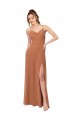 Fábrica de Lombar Chiffon Decote Capuz Comprimento Chão Sem Mangas Vestidos de Madrinha