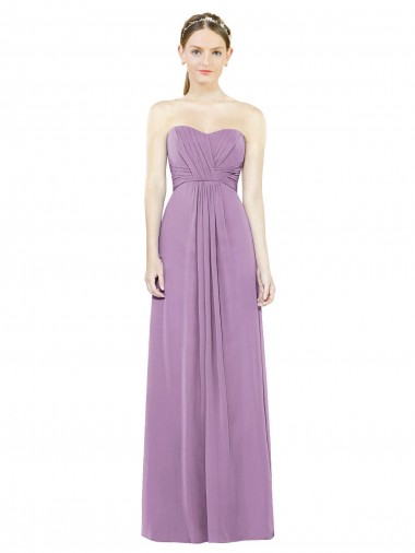 Fábrica de Chiffon Amor Comprimento Chão Sem Mangas Lavanda Escura Vestidos de Madrinha
