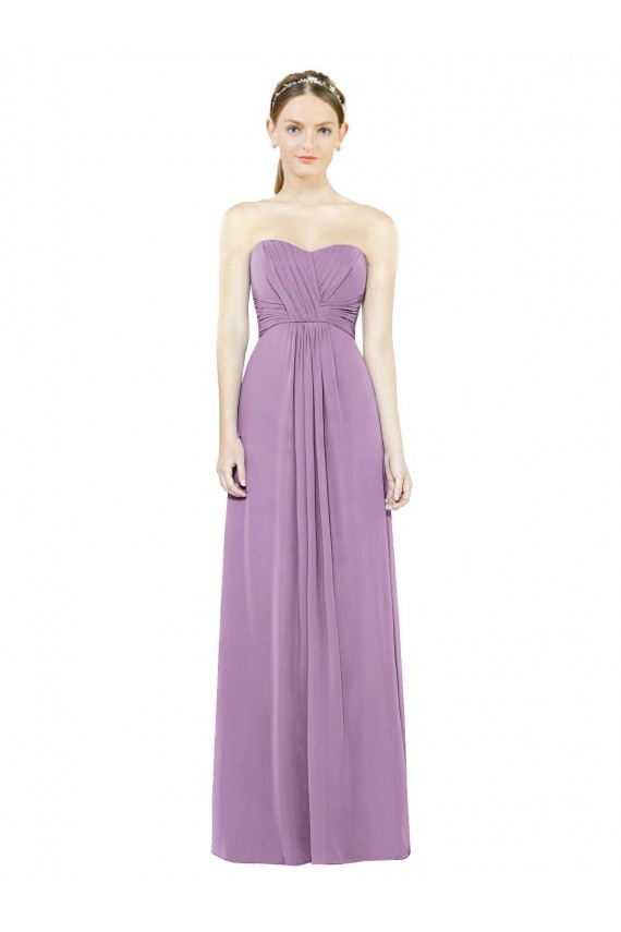 Fábrica de Chiffon Amor Comprimento Chão Sem Mangas Lavanda Escura Vestidos de Madrinha