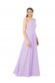 Fábrica de Chiffon Um Ombro Comprimento Chão Sem Mangas Bainha Vestidos de Madrinha / Vestidos de Noite