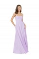 Fábrica de Chiffon Alças finas Comprimento Chão Sem Mangas Lilás Longo Vestidos de Madrinha