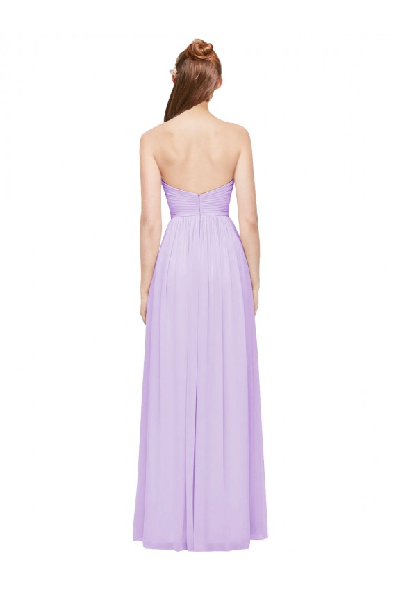 Fábrica de Chiffon Amor Comprimento Chão Sem Mangas Lilás Vestidos de Madrinha