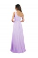 Fábrica de Chiffon Um Ombro Comprimento Chão Sem Mangas Linha A Vestidos de Festa / Vestidos de Madrinha