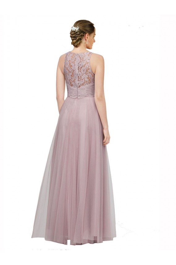 Fábrica de Tule & Renda Amor Comprimento Chão Sem Mangas Longo Vestidos de Madrinha