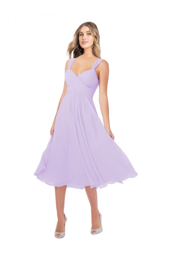 Fábrica de Chiffon Amor Comprimento Midi Sem Mangas Vestidos de Madrinha / Vestidos de Cocktail / Vestidos de Homecoming