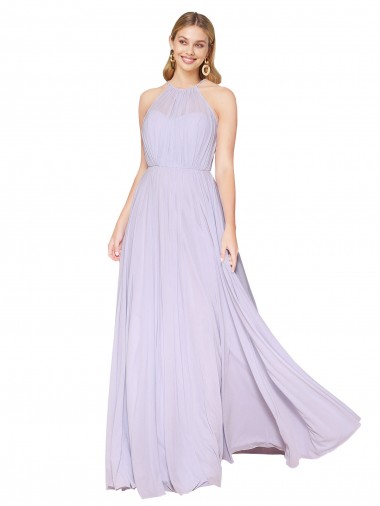 Fábrica de Chiffon Cabeçada Comprimento Chão Sem Mangas Vestidos de Madrinha / Vestidos de Noite / Vestidos de Festa