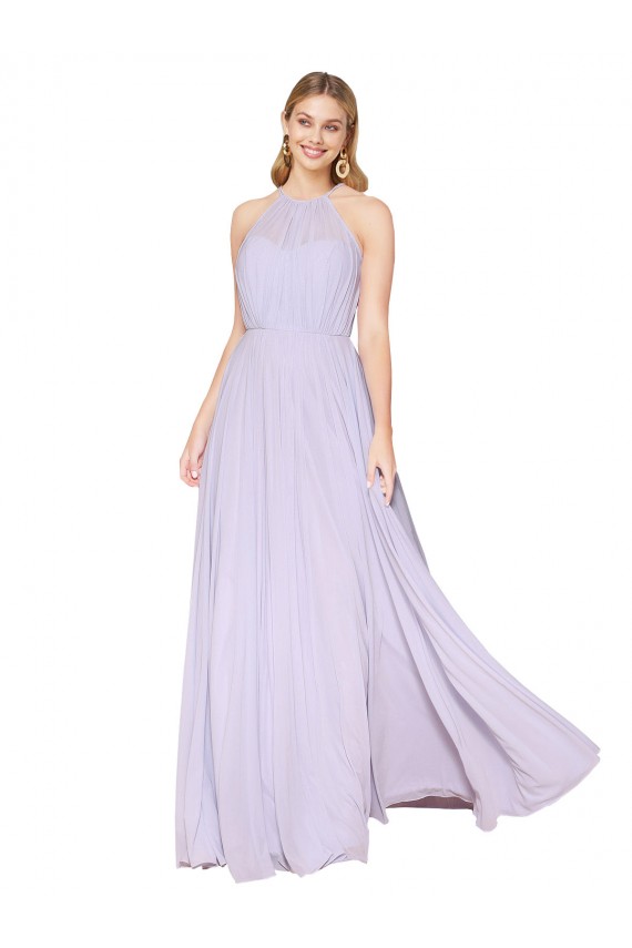 Fábrica de Chiffon Cabeçada Comprimento Chão Sem Mangas Vestidos de Madrinha / Vestidos de Noite / Vestidos de Festa