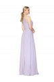 Fábrica de Chiffon Cabeçada Comprimento Chão Sem Mangas Vestidos de Madrinha / Vestidos de Noite / Vestidos de Festa