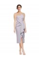 Fábrica de Lombar Crepe Esticado Sem alças Comprimento Cocktail Sem Mangas Vestidos de Madrinha / Vestidos de Noite / Vestidos de Festa