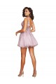 Fábrica de Costas em V Tule Decote V Curto Sem Mangas Vestidos de Madrinha / Vestidos de Cocktail / Vestidos de Homecoming
