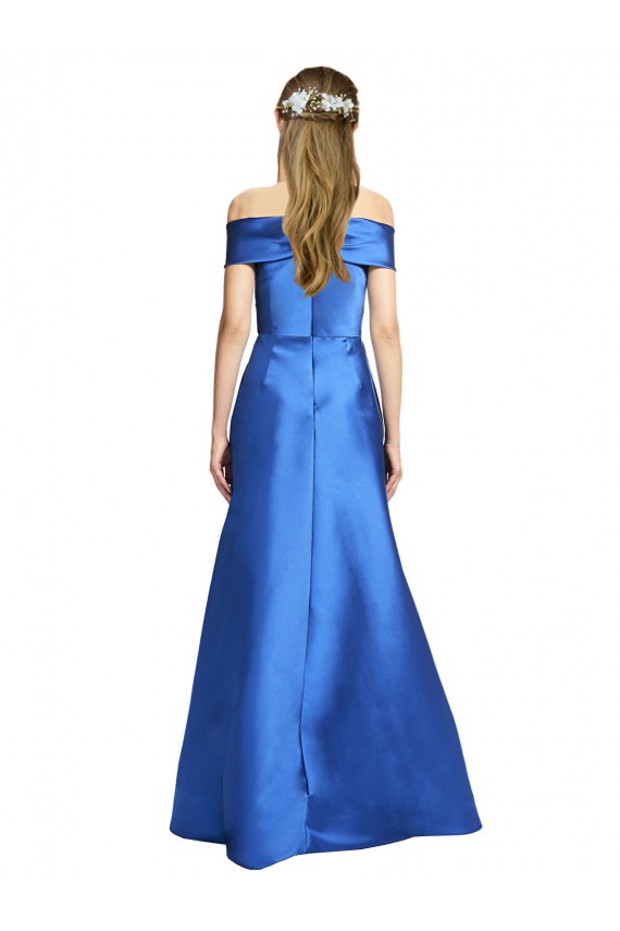 Fábrica de Cetim Fora do Ombro Comprimento Chão Sem Mangas Vestidos de Madrinha / Vestidos de Noite / Vestidos de Festa
