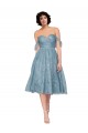 Fábrica de Buraco da fechadura Renda Fora do Ombro Comprimento Joelho Sem Mangas Vestidos de Madrinha / Vestidos de Cocktail / Vestidos de Homecoming