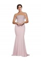 Fábrica de Lombar Crepe Esticado Sem alças Comboio Varredela Sem Mangas Vestidos de Madrinha / Vestidos de Noite / Vestidos de Festa