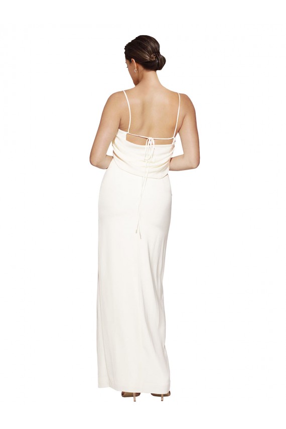 Fábrica de Lombar Cetim Elástico Cabeçada Comprimento Chão Sem Mangas Bainha Vestidos de Madrinha / Vestidos de Noite / Vestidos de Festa