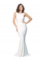 Fábrica de Costas em V Crepe Esticado Decote Alto Comprimento Chão Sem Mangas Longo Vestidos de Madrinha / Vestidos de Noite / Vestidos de Festa