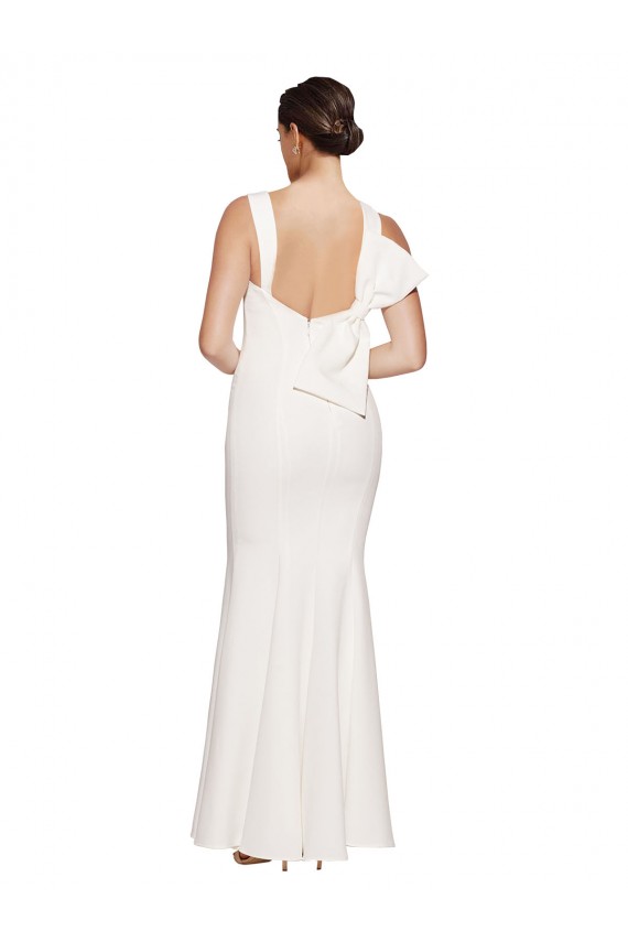 Fábrica de Lombar Crepe Esticado Decote Quadrado Comprimento Chão Sem Mangas Vestidos de Madrinha / Vestidos de Noite / Vestidos de Festa