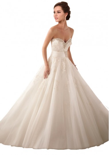 Fábrica de Cetim & Tule & Renda Amor Comboio Capela Sem Mangas Vestido de Noiva