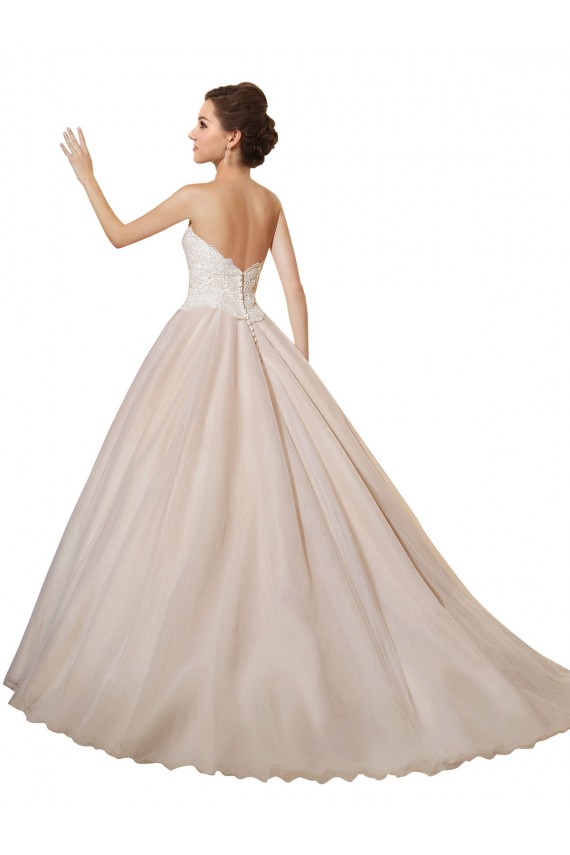 Fábrica de Tule & Renda Amor Comboio Capela Sem Mangas Vestido de Baile Longo Vestidos de Noiva