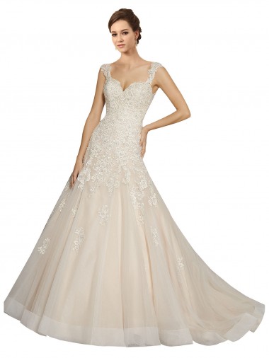 Fábrica de Tule & Renda Amor Comboio Capela Sem Mangas Sereia Vestidos de Noiva