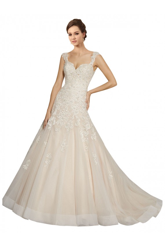 Fábrica de Tule & Renda Amor Comboio Capela Sem Mangas Sereia Vestidos de Noiva