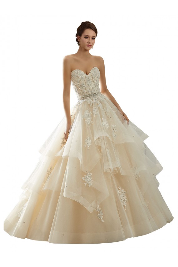 Fábrica de Tule & Renda Amor Comboio Capela Sem Mangas Vestido de Noiva
