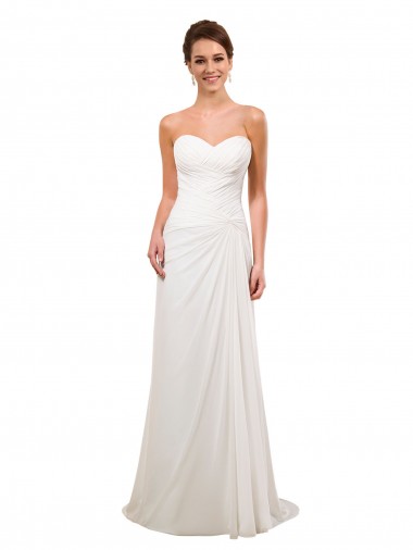 Fábrica de Chiffon Amor Comboio Capela Sem Mangas Vestidos de Noiva