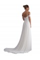 Fábrica de Chiffon Fora do Ombro Comboio Varredela Sem Mangas Vestidos de Noiva