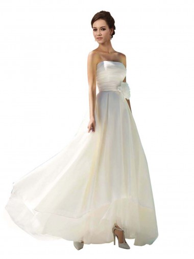 Fábrica de Chiffon Sem alças Comprimento Chão Sem Mangas Vestidos de Noiva