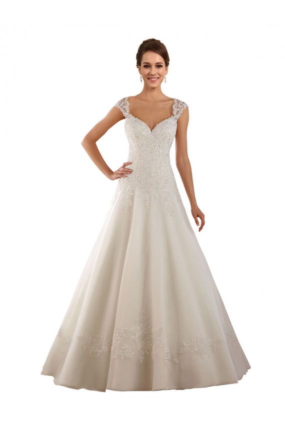 Fábrica de Buraco da fechadura Renda Amor Comboio Capela Mangas Curtas Vestidos de Noiva
