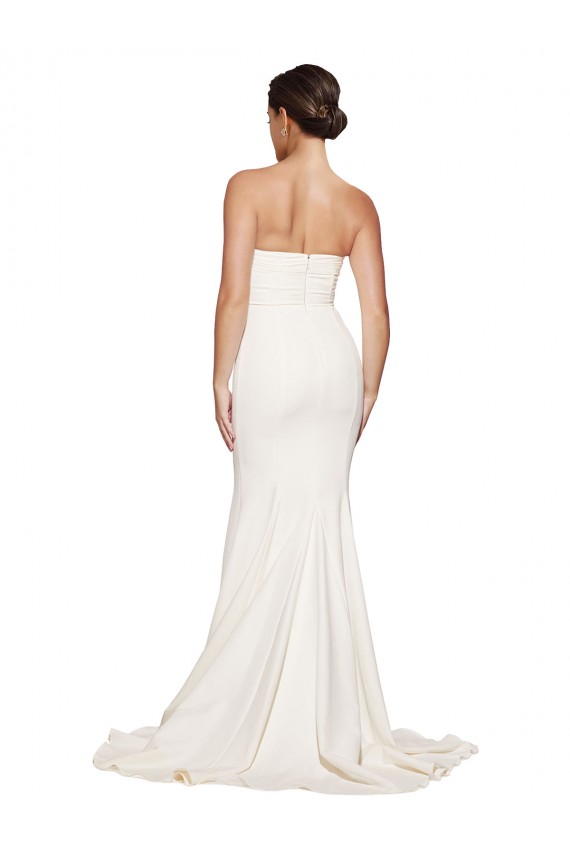 Fábrica de Lombar Cetim Elástico Decote Capuz Comboio Varredela Sem Mangas Vestidos de Madrinha / Vestidos de Noite / Vestidos de Festa