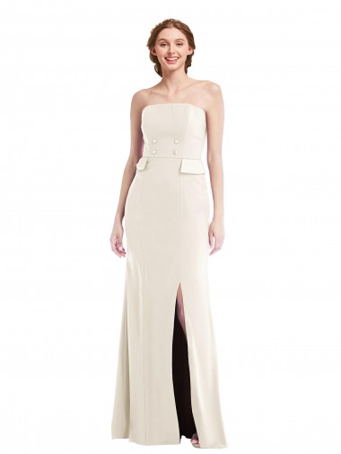 Fábrica de Crepe Esticado Sem alças Comprimento Chão Sem Mangas Longo Vestidos de Madrinha / Vestidos de Festa