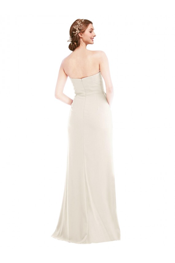 Fábrica de Crepe Esticado Sem alças Comprimento Chão Sem Mangas Longo Vestidos de Madrinha / Vestidos de Festa