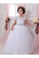 Fábrica de Tule & Renda Amor Comboio Capela Mangas Curtas Vestidos para Meninas de Flores