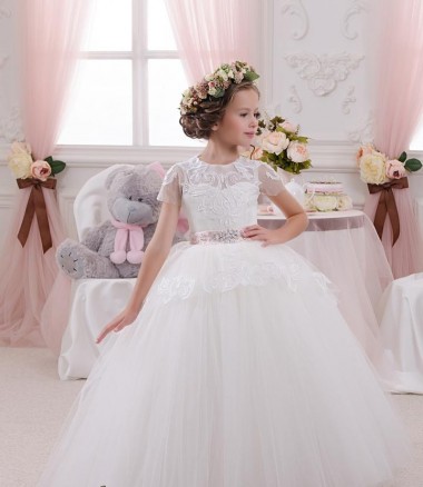 Fábrica de Tule & Renda Amor Comprimento Chão Sem Mangas Vestidos para Meninas de Flores