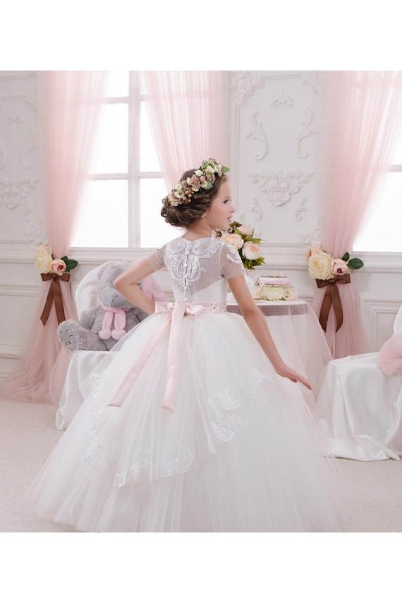 Fábrica de Tule & Renda Amor Comprimento Chão Sem Mangas Vestidos para Meninas de Flores