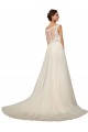 Fábrica de Tule & Renda Amor Comboio Capela Sem Mangas Vestido de Festa / Vestidos de Noiva