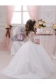 Fábrica de Tule & Renda Barco Comboio Capela Sem Mangas Longo Vestidos para Meninas de Flores