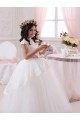 Fábrica de Tule & Renda Amor Comprimento Chão Sem Mangas Longo Vestidos para Meninas de Flores