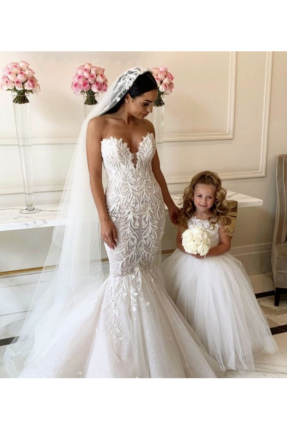 Fábrica de Tule & Renda Barco Comboio Capela Sem Mangas Vestidos para Meninas de Flores